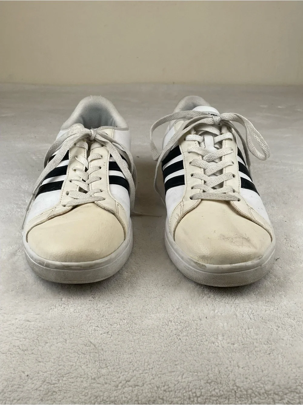 adidas Neo Cloud White Sneakers with Black Three Stripes